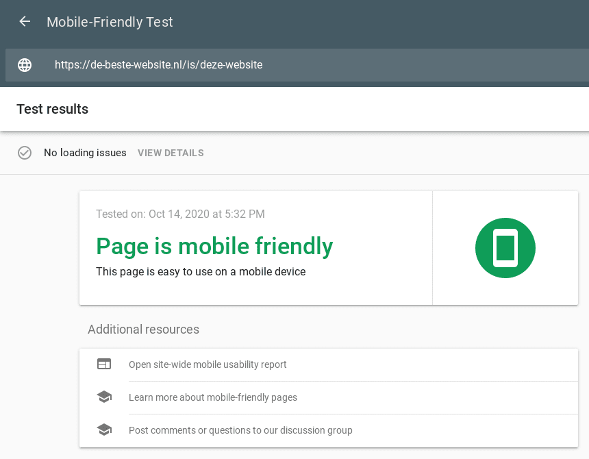 google test mobile friendly